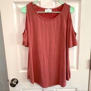 3/$25 - Lavender Field cold shoulder short sleeve